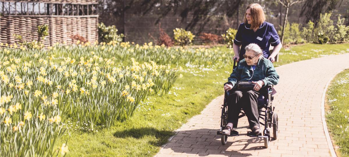 Service user with staff member