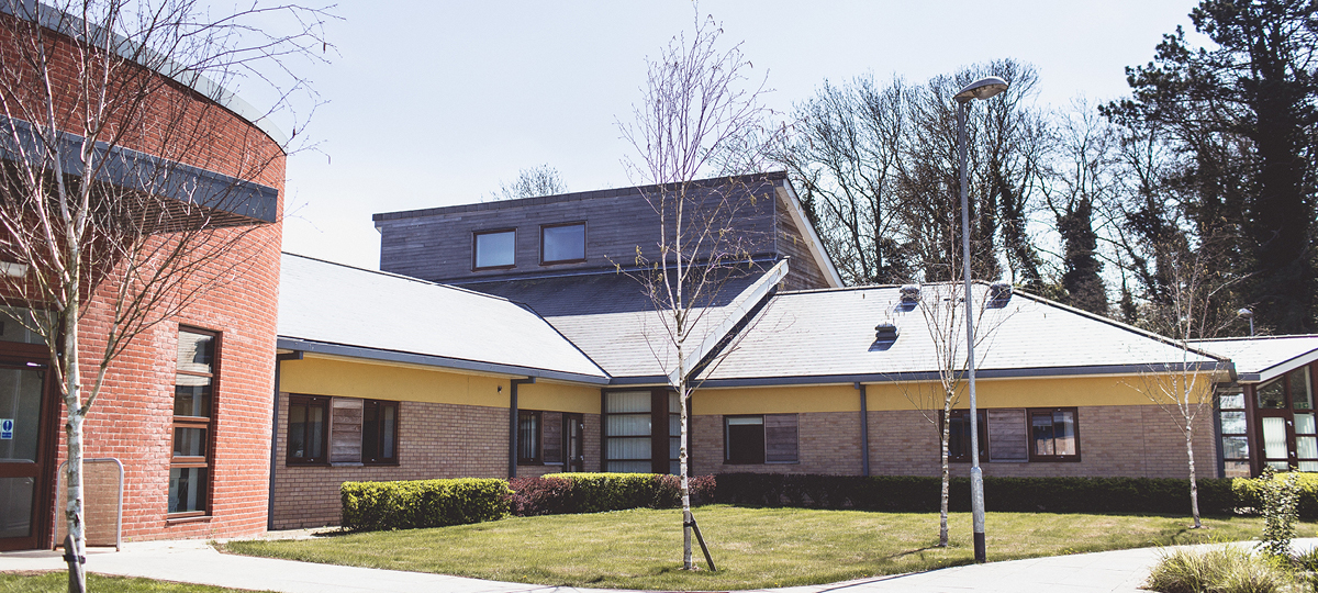 Berrywood Hospital entrance and garden area