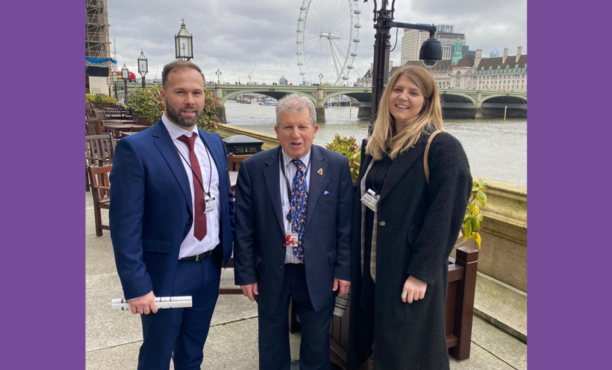 Anthony Hammond with peers standing outside of Westminster