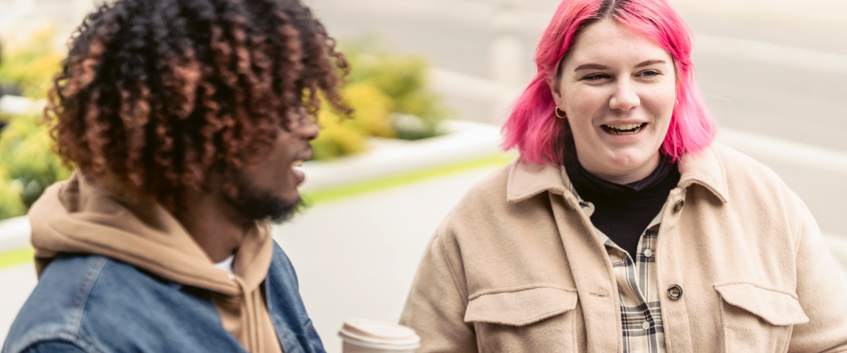 Man and woman having a coffee