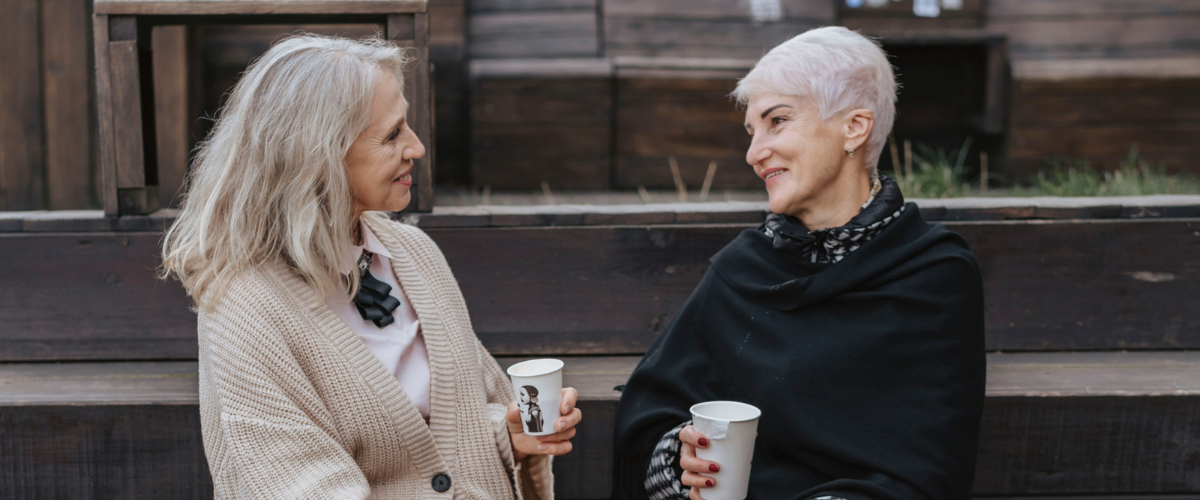 Two older women having a conversation