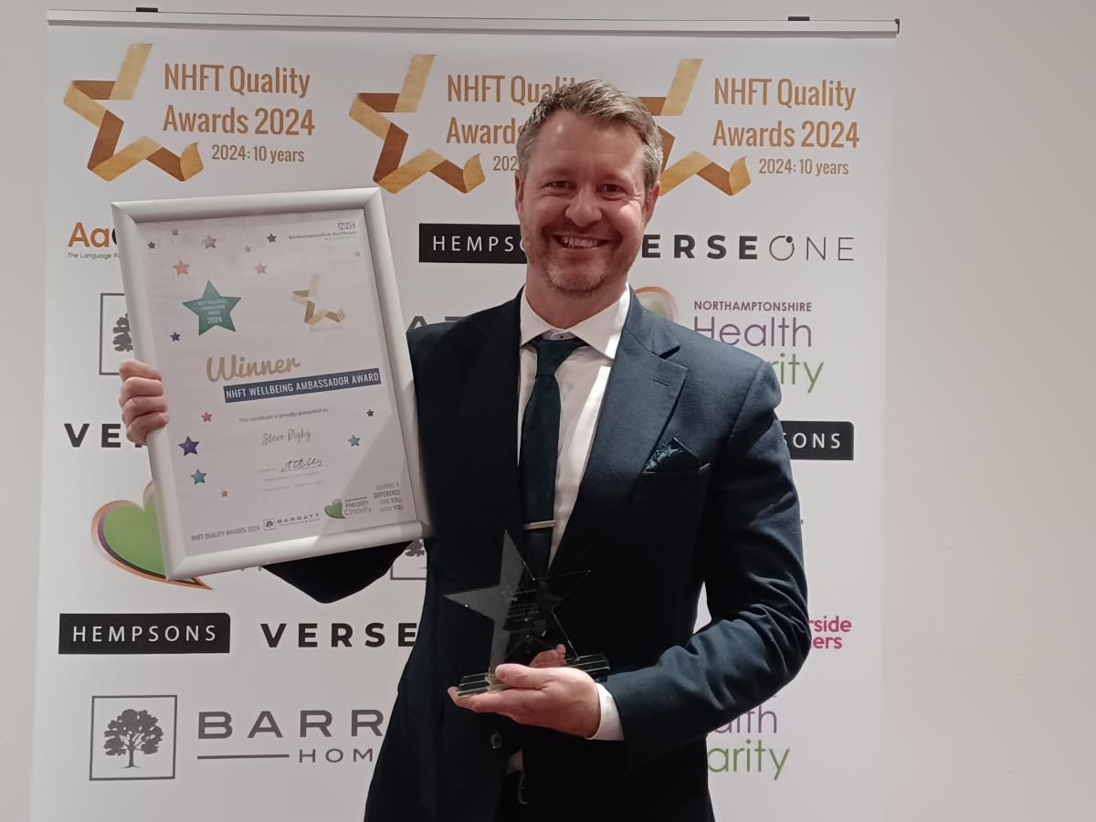 Steve Rigby - Quality Awards NHFT Wellbeing Ambassador