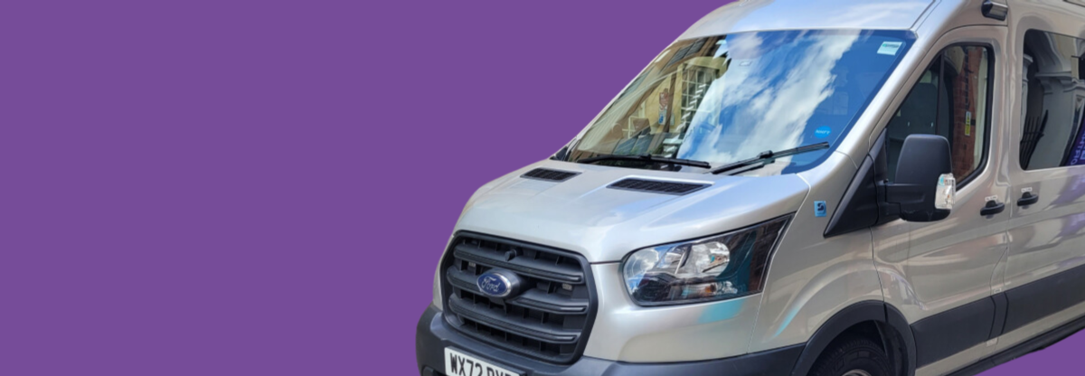 Cutout image of Crisis Response Unit vehicle against a purple background